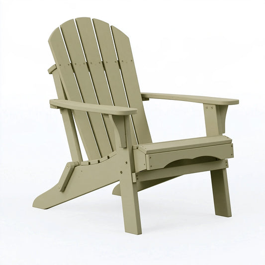 Fauteuil de jardin Adirondack 98 x 80 x 92 cm en bois peint vert sauge avec dossier incliné