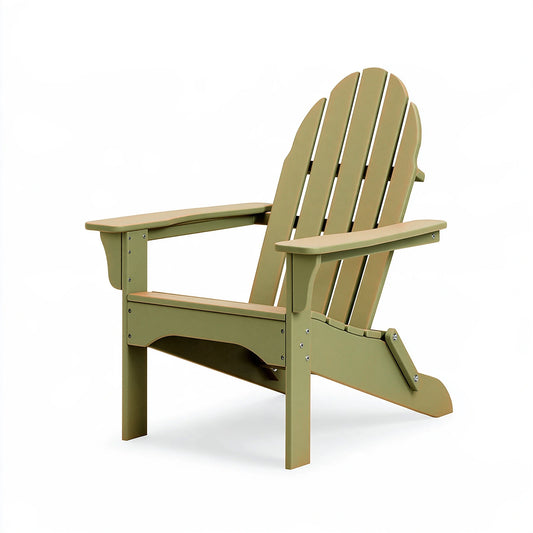 Fauteuil de jardin Adirondack 83 x 78 x 95 cm en plastique vert olive avec accoudoirs