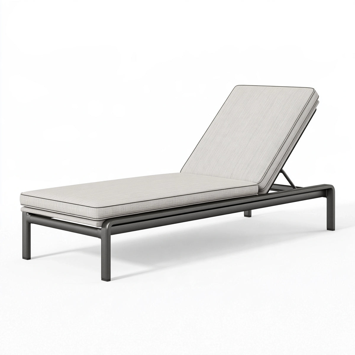 Chaise longue extérieure 200 x 70 cm aluminium gris clair dossier réglable